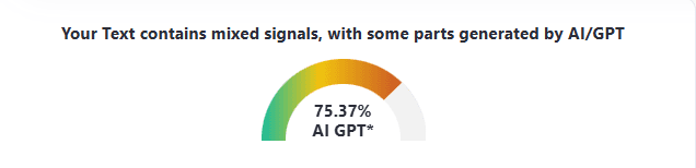 Writing flagged as likely AI-generated